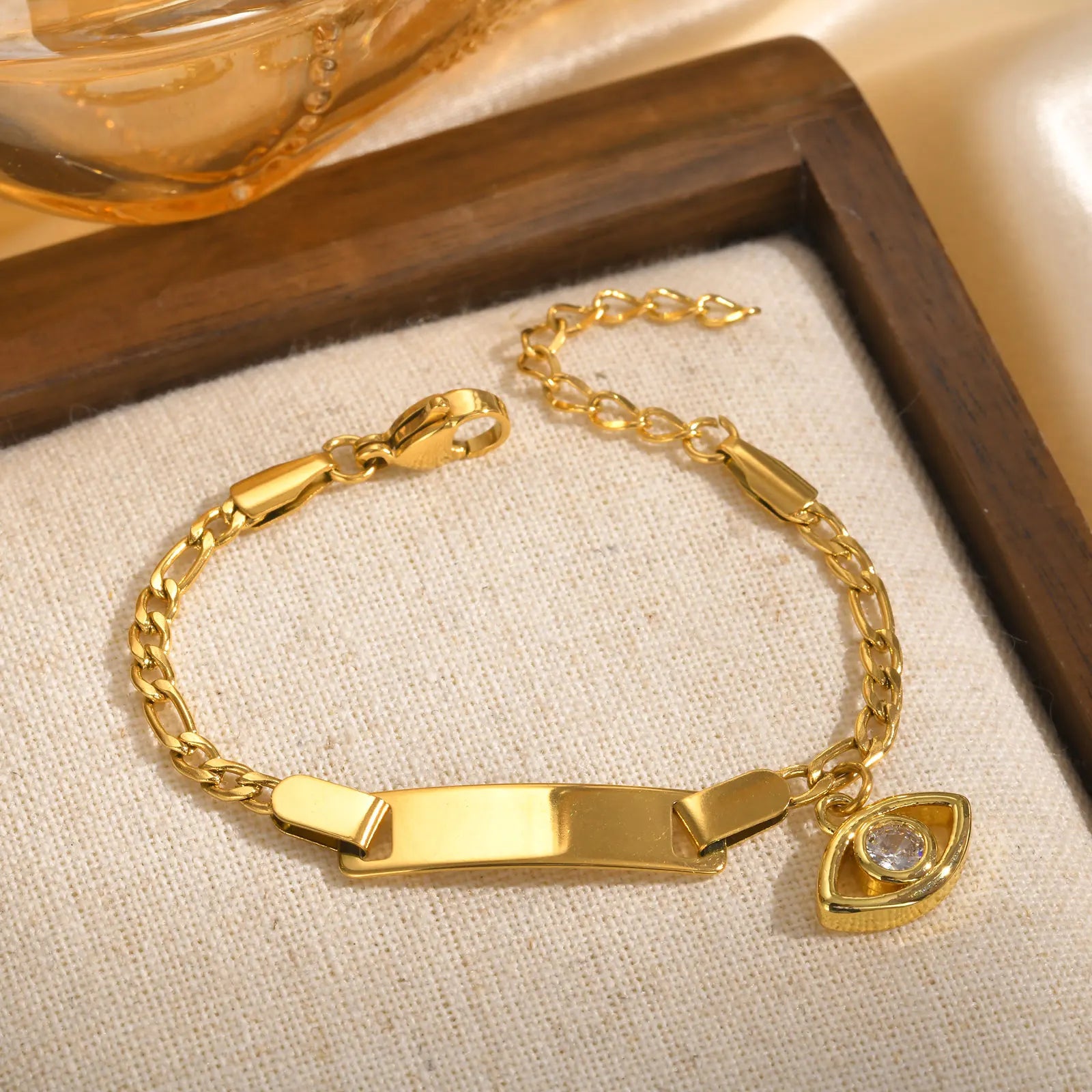 Personalized Baby Bracelet - Custom Name ID Stainless Steel Newborn Baptism Gift