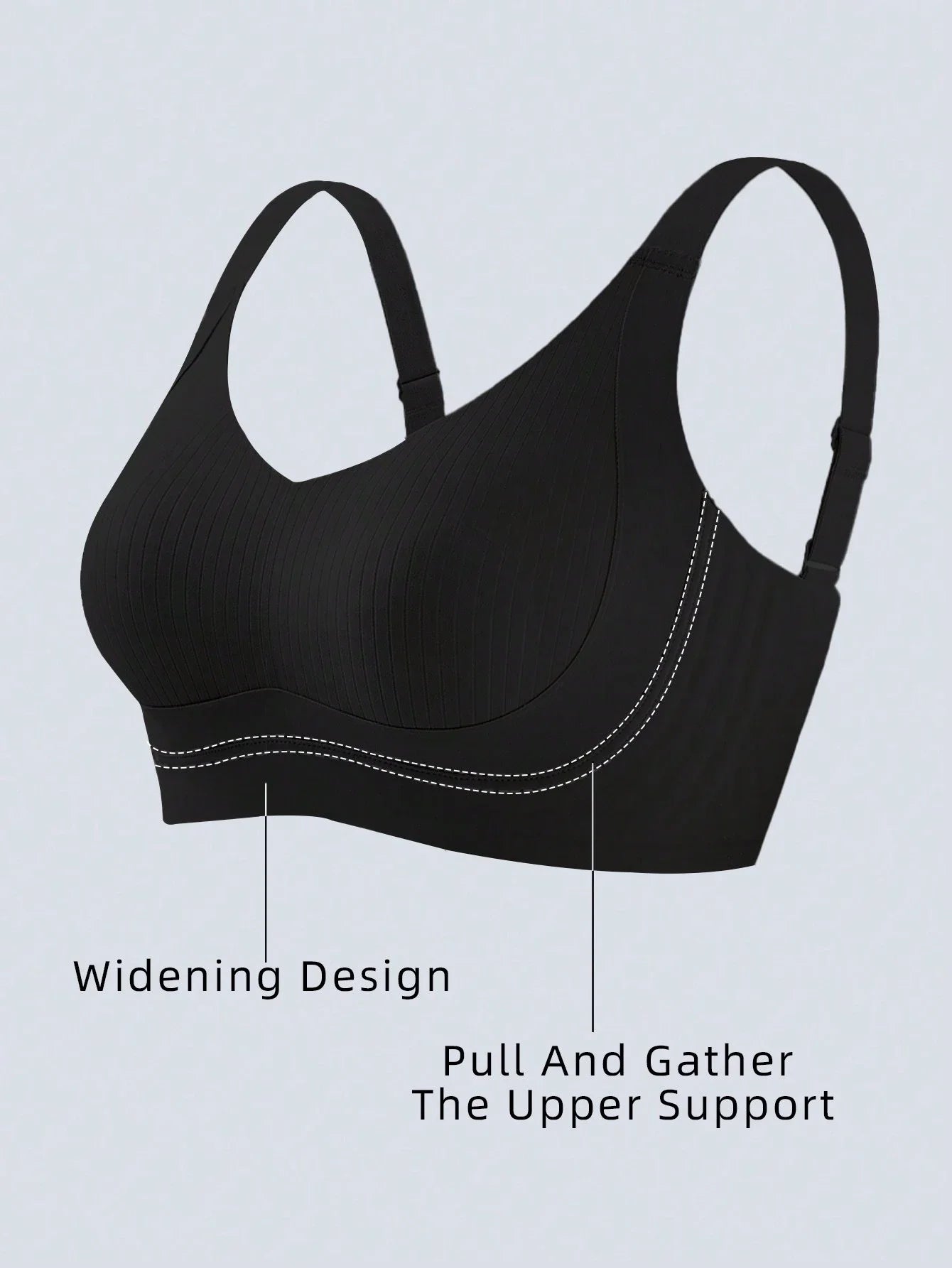 FINETOO Seamless Push-Up Bra - Wireless Removable Pads M-4XL