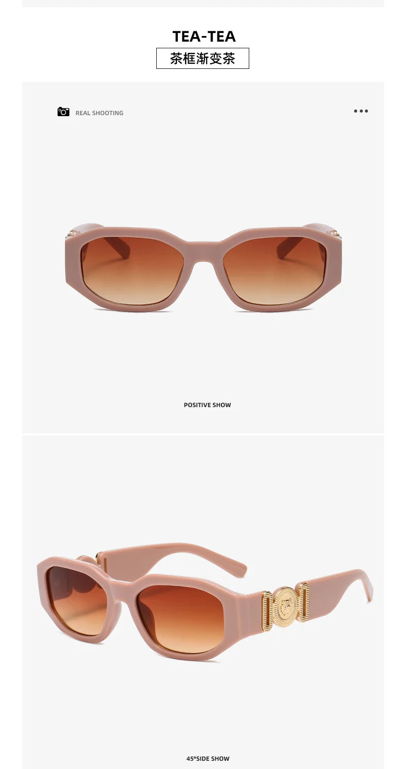 LONSY Fashion Square Sunglasses - Black Gradient Big Frame Retro UV400