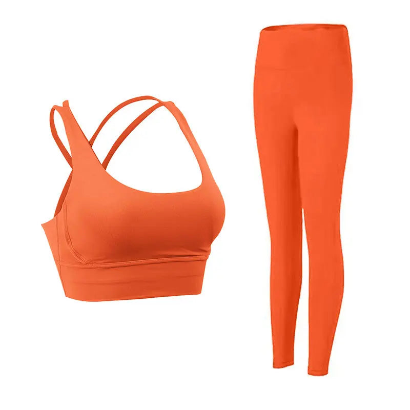 2 Piece Yoga Clothes - Athletic Tracksuit Sports Bra & Leggings
