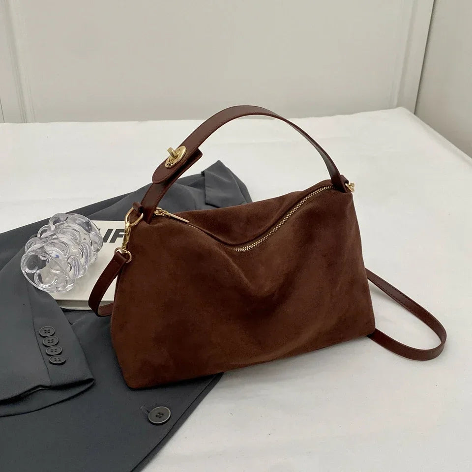 Large Capacity PU 2024 High Quality Shoulder Bag Zipper Solid Popular Fashion Handbag Soft Versatile Commuting Crossbody Bag