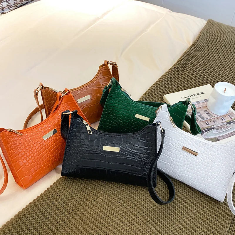Fashion Shoulder Bag Crocodile Pattern Underarm Bag for Women Exquisite Crossbody Tote Purse Luxury Brand Handbags Shopping Bags