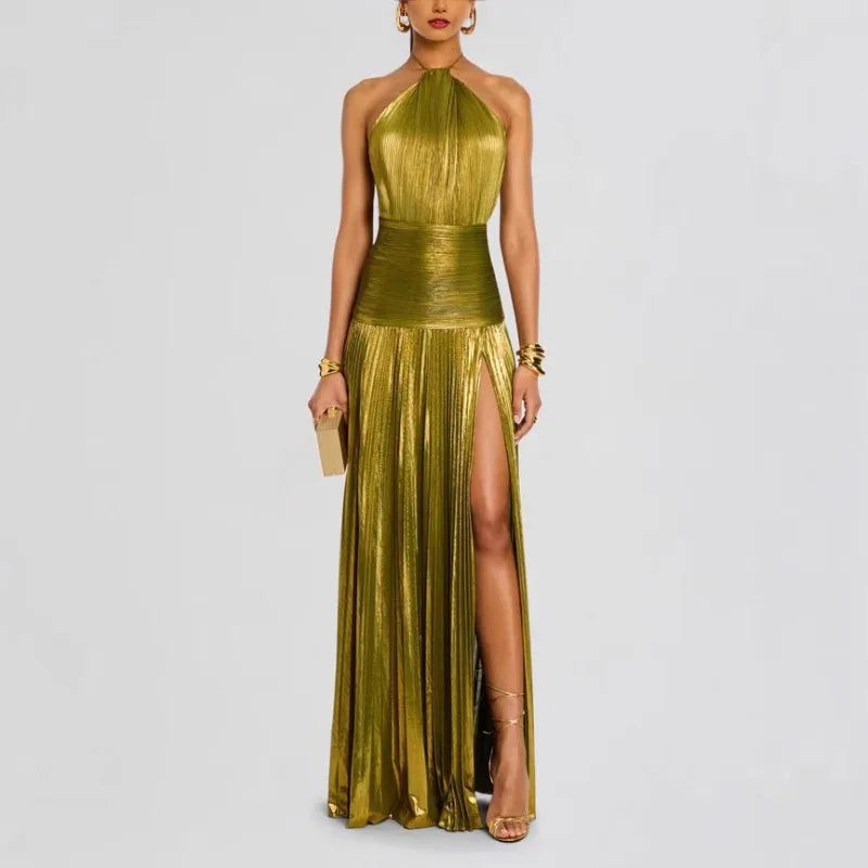 Luxurious Corset Party Dress - Off Shoulder Halter Celebrity Gown