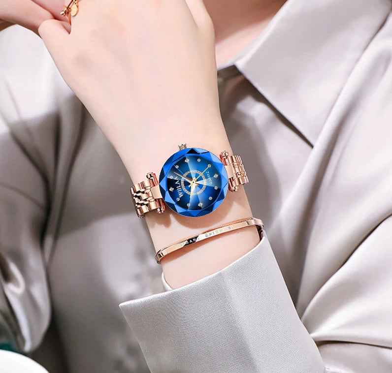 Women Watches 2025 Top Luxury Brand Rhinestone Elegant Ladies Watches Gold Clock Wrist Watches For Women relogio feminino