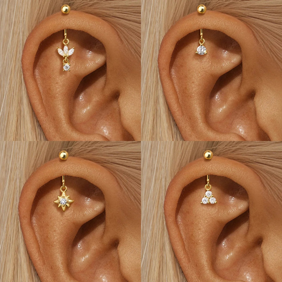 Aide 925 Sterling Silver 1piece Silver Color Thread Labret Upper Stud Earrings Cartilage Tragus Helix Piercing Studs Jewelry