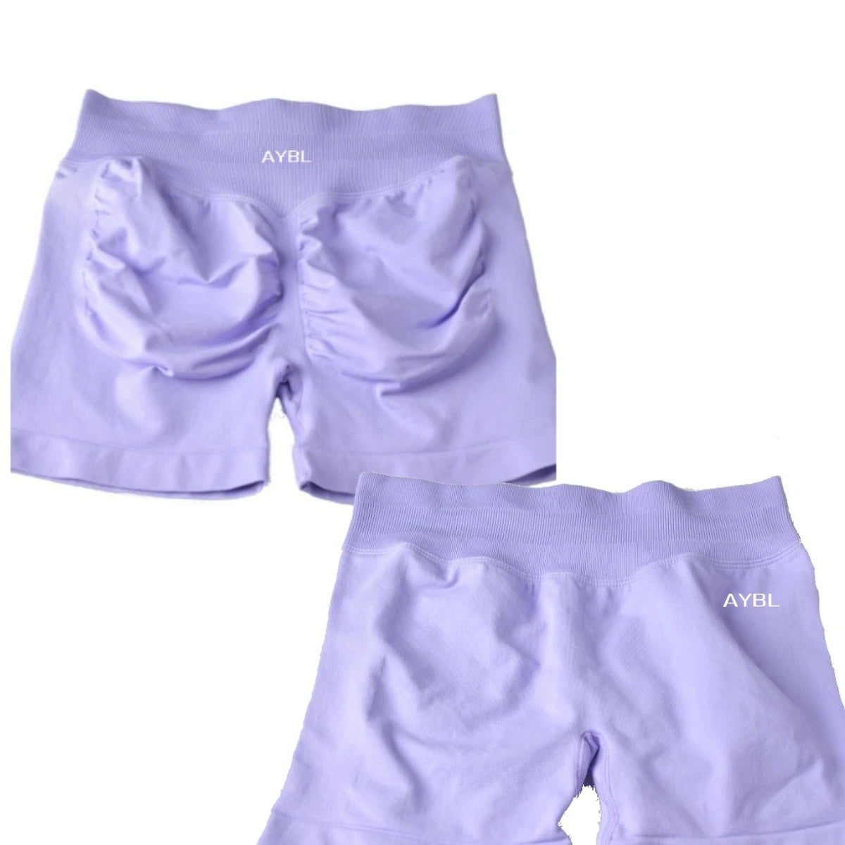 AYBL Yoga Shorts CrossFit Training Yoga Cycling Gym Workout Hot Girl's Low Ribbed Band Scrunch Butt Seamless Breathable Shorts