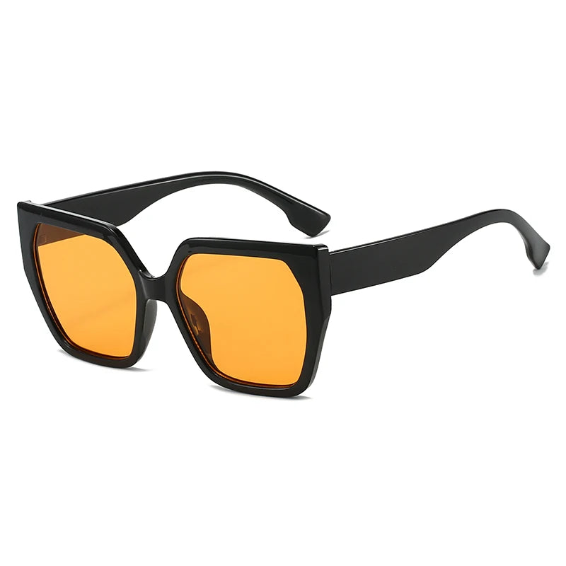 Vintage Square Fishing Sunglasses - Retro Unisex UV400 Black Eyewear