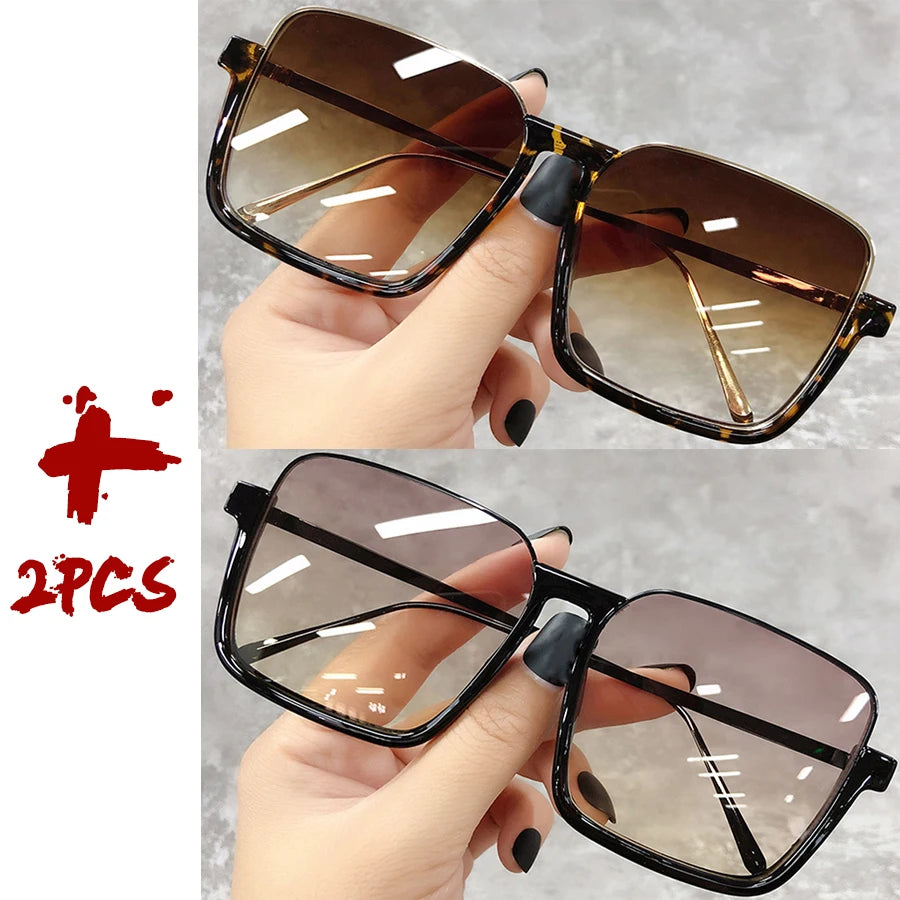 2025 Big Square Frame Travel Sunglasses - Luxury Gradient Unisex UV400