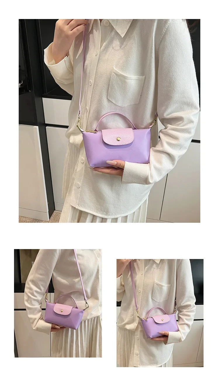 Retro Fashion Nylon Dumpling Bag Women's Crossbody Handbag Soft Polyester Lining Zipper Closure Shoulder Bag Handbag