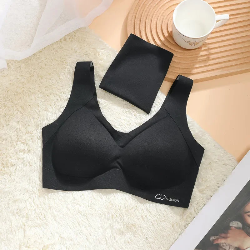 A /B / C Fixed Cup Seamless   Oversized Bra Thin Push Up  Women Underwear