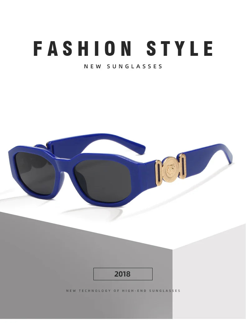 LONSY Fashion Square Sunglasses - Black Gradient Big Frame Retro UV400