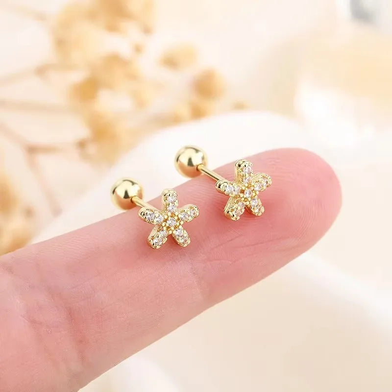 New Fashion Heart Stud Earrings for Women Hypoallergenic Screw Cartilage Helix Earring Girls Piercing Accessories Jewelry Gifts