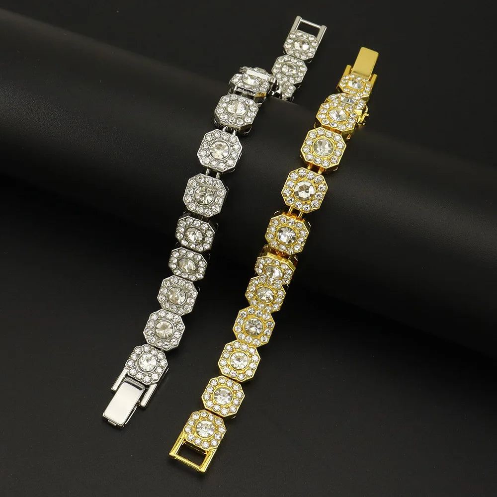 HNSP 13MM Wide Luxury Bracelet For Men Women Hip Hop Hand Chain Jewelry Accessories