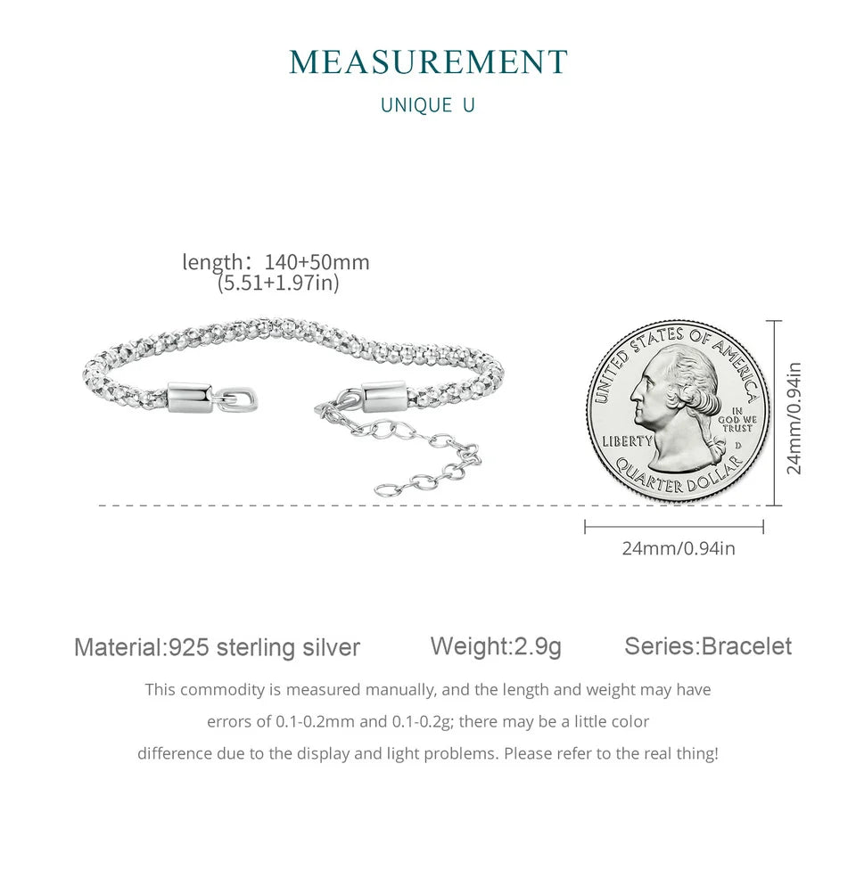 WOSTU Real 925 Sterling Silver Basic Snake Bangle Bracelet Butterfly Flower Closure Buckle For DIY Charms Bead Jewelry Make Gift