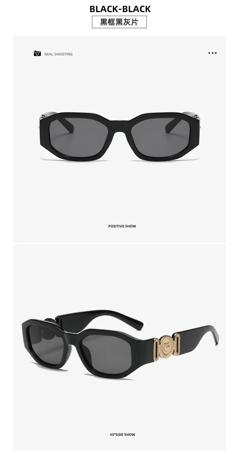 LONSY Fashion Square Sunglasses - Black Gradient Big Frame Retro UV400
