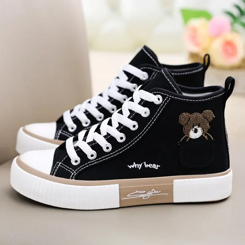 Women's Cute Canvas Sneakers - Breathable Vulcanized Sport Shoes