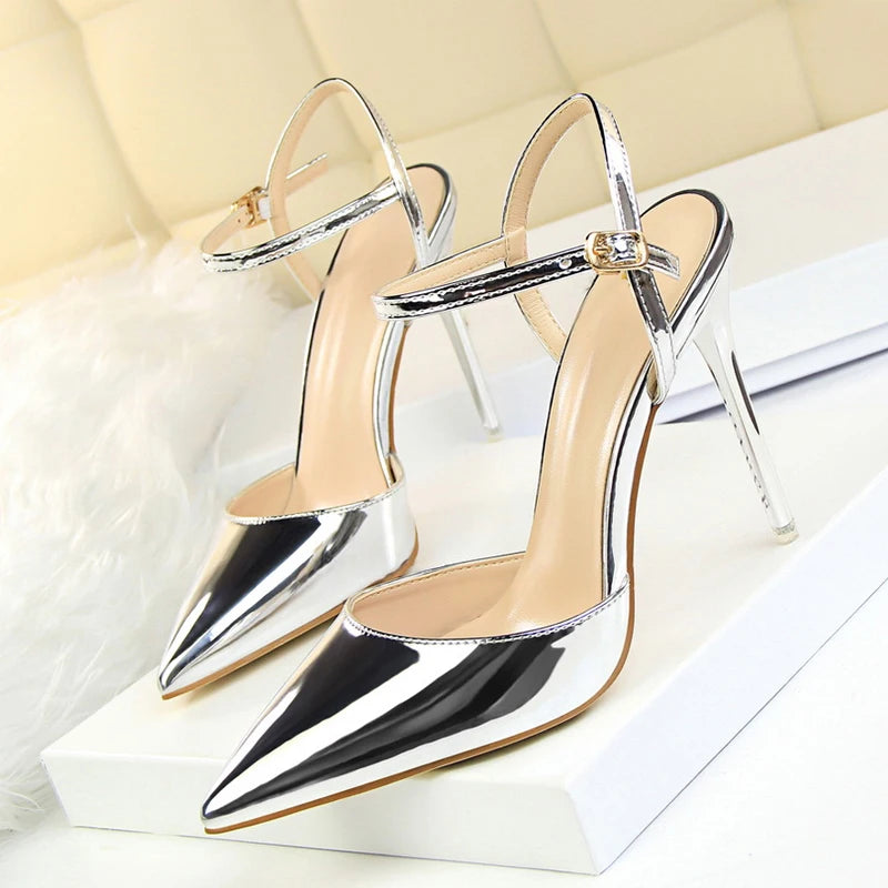 Buckle Strap High Heels - Pointed Toe Wedding Party Pumps Women