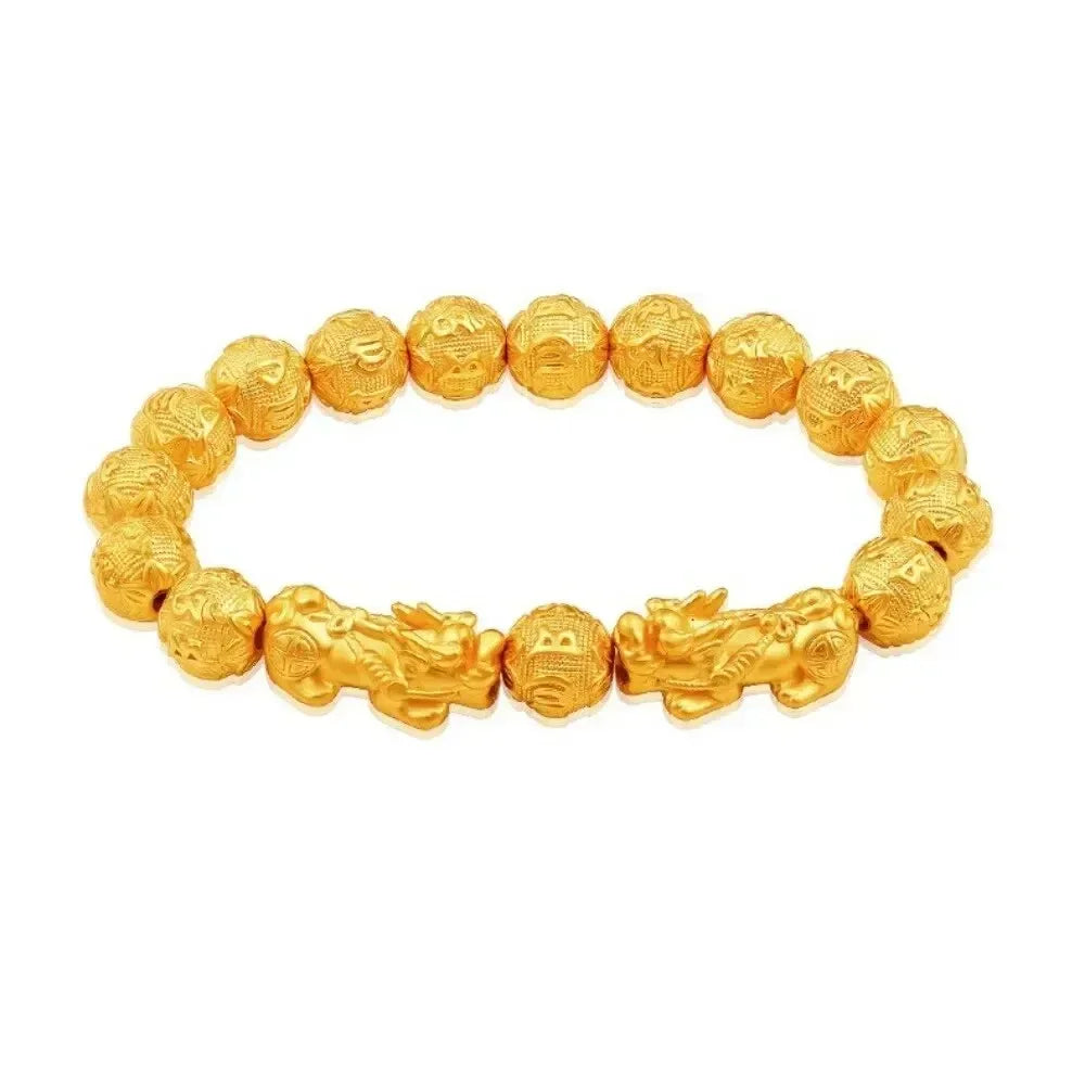 1pc Charm Bracelet 10mm Natural Bead Bracelets , Single Attract Wealth And Good Luck Wrist Chain