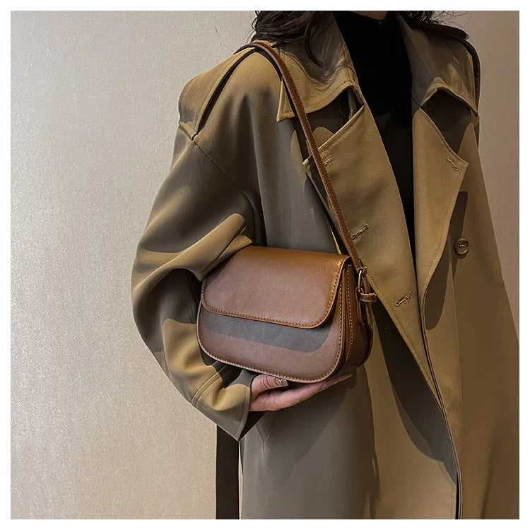 Advanced Texture Retro Small Saddle Bag Women 2025 New Popular All-Match Messenger Bag Fashion Underarm Bags Square Sling Bag