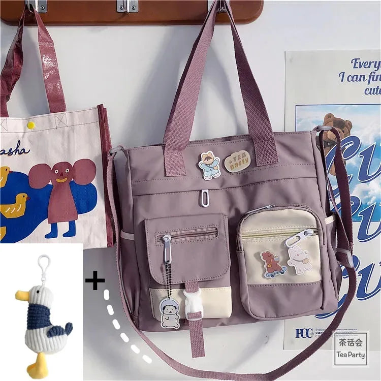 Waterproof Canvas Women Handbags Shoulder Bags Nylon Ladies Tote Messenger Bag Oxford Handbag Crossbody Bags for Girls Satchels