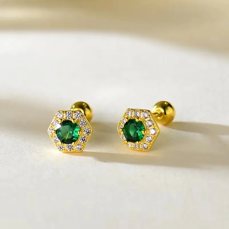New Fashion Heart Stud Earrings for Women Hypoallergenic Screw Cartilage Helix Earring Girls Piercing Accessories Jewelry Gifts