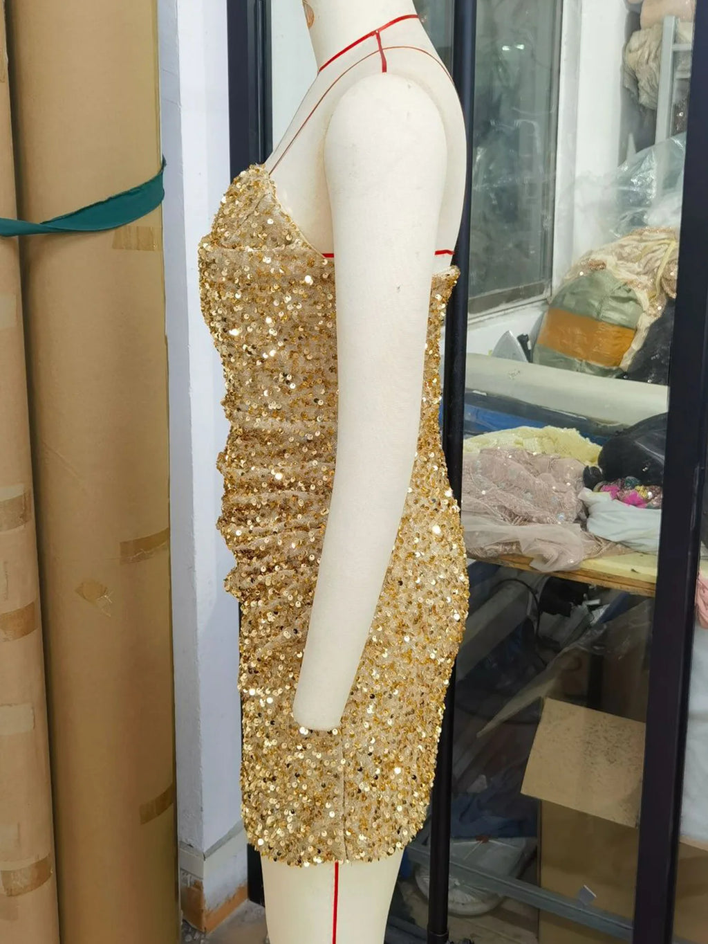Womens Strapless Sexy Dresses Fold Sequins Mini summer Evening Dresses 2025 Woman Clothes Elegant Party Dresses Vestidos XSY237