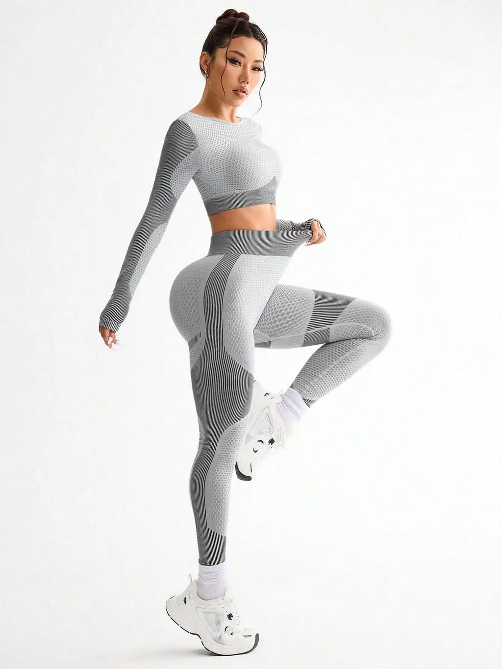 2PCS Sports Yoga Suit - Breathable Seamless Running Fitness Set