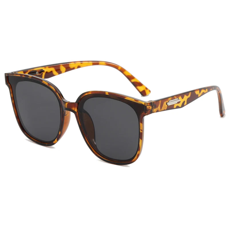 Large Frame Black Face Trimming Sunglasses - Outdoor Travel UV400