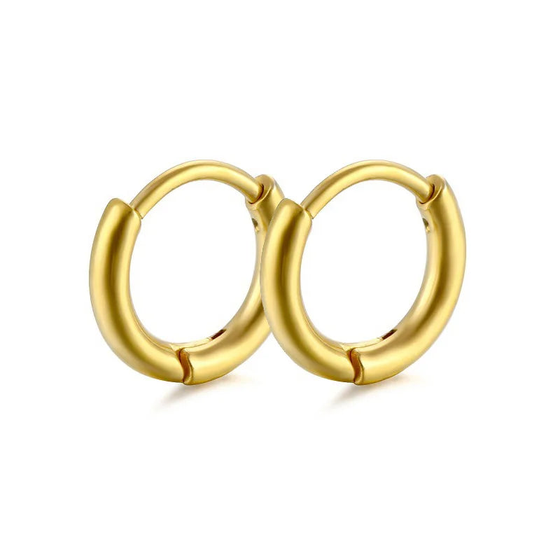 1 Pair High Polished Stainless Steel Hoop Earrings For Women/Men Geometric Allotype Ear Buckles Hip Hop Party Creative Jewelry