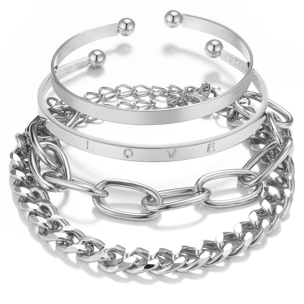 IPARAM Silver color Chain Pearl Bracelet Love Pendant Zircon Necklace Snake Butterfly Earrings Ring Fashion Jewelry Set