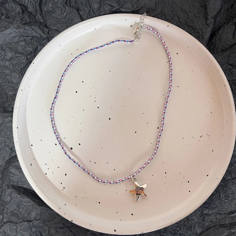 Natural Stone Black Beads Choker Necklace For Men Stainless Steel Bead Hip Hop Neck Chain Men Jewelry Accessoriees New