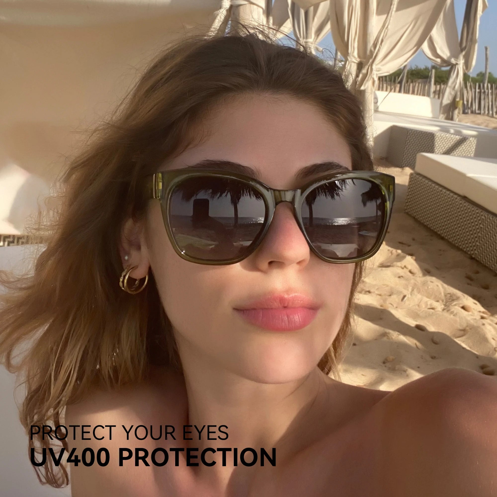 ZENOTTIC Thick Butterfly Polarized Sunglasses - Chunky Cat Eye UV400