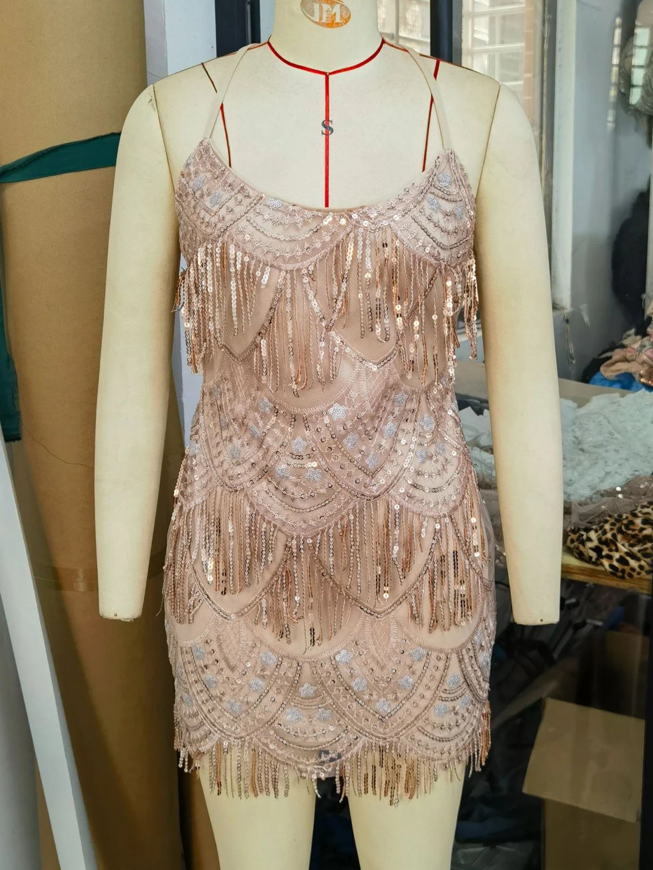 Black Backless Tassel Sequin Dress - Summer Party Evening Gown