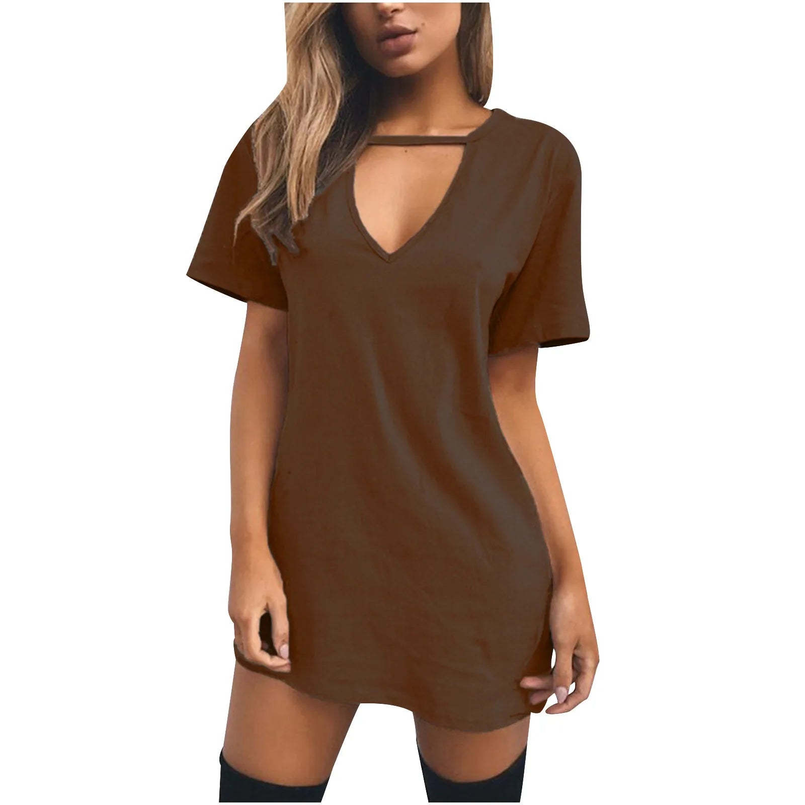 Sexy Elegant Dress Wrap Deep V Neck Cut Out Loose Dress Women Solid Color Short Sleeve Mini Dress Club Party Vestidos