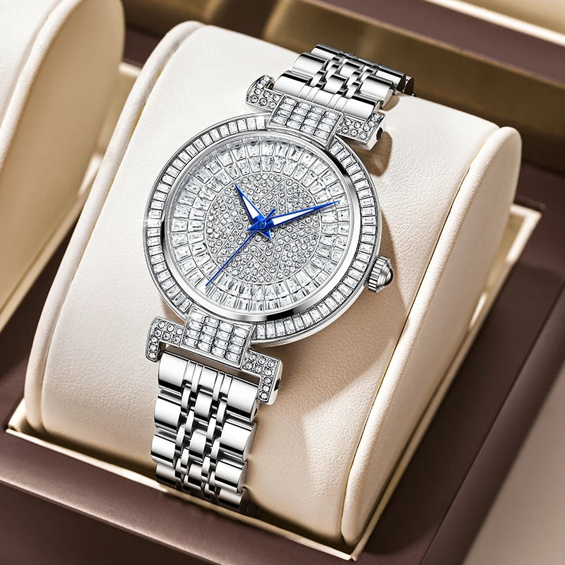 ROMITIME Luxury Diamond Dial Watch - Elegant Waterproof Stainless Steel