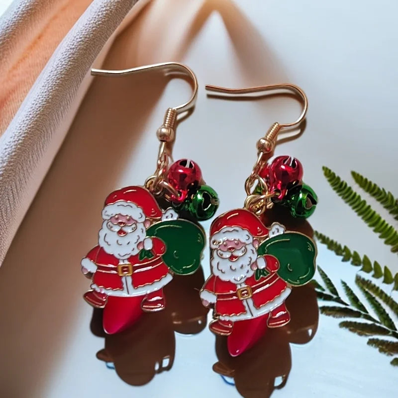 Fashionable Christmas Theme Earrings for Women - Happy Christmas Pendant Tree of Christmas Deer Father Design Mixed Style Jewelr
