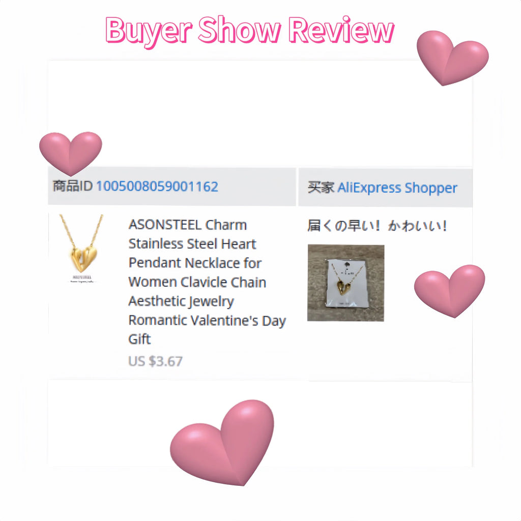ASONSTEEL Romantic Heart Pendant Necklace For Women High Quality Golden Stainless Steel Metal Stylish Choker Valentine's Gift
