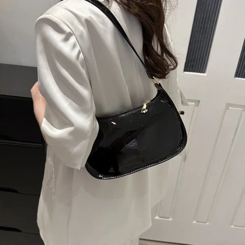 Retro Solid Color PU Leather Shoulder Underarm Bag Women's Fashion Handbags Casual Purses and Handbag Ladies Hand Bags
