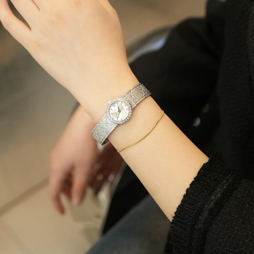 Vintage Small  Dial  Women's Wistwatch Diamond Retro Luxury Elegant  Gifts for Women Brass Band 24K Gold Plated High Quality