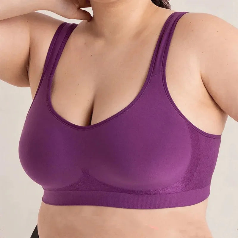 Women Daily Comfort Wireless Bra - Silk Decoration Removable Pad