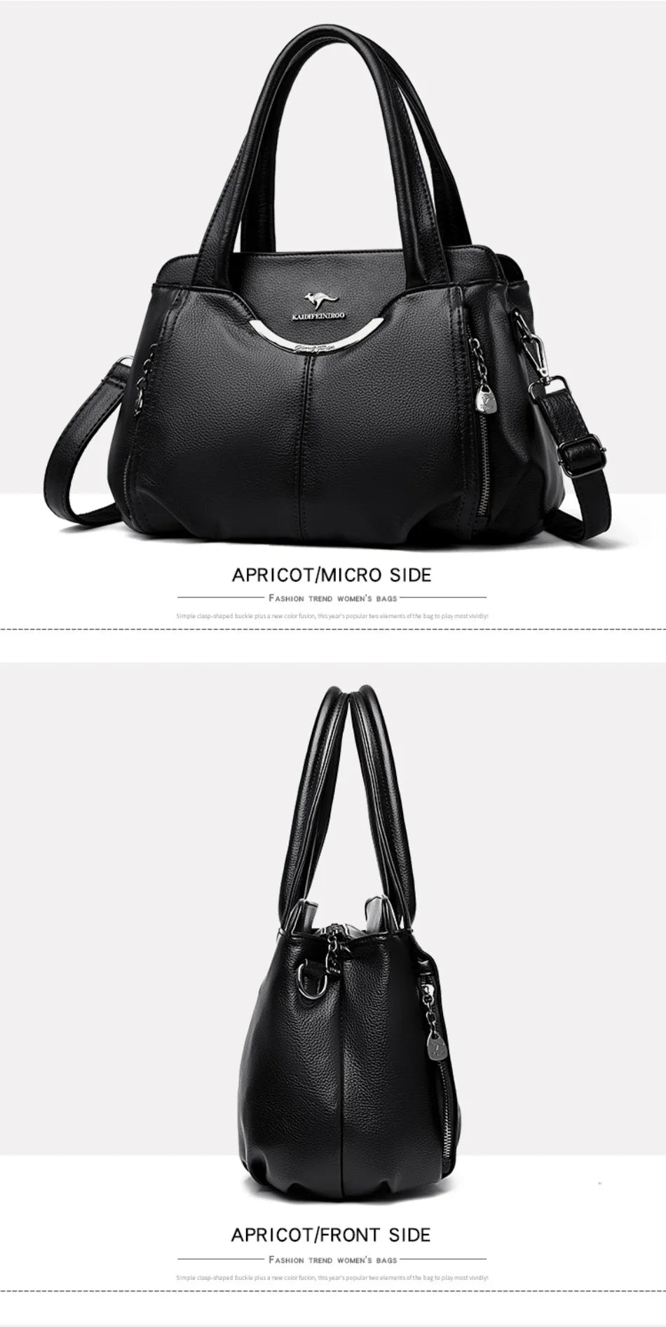 Luxury Soft Leather Handbag - Designer Crossbody Tote Bag 2024
