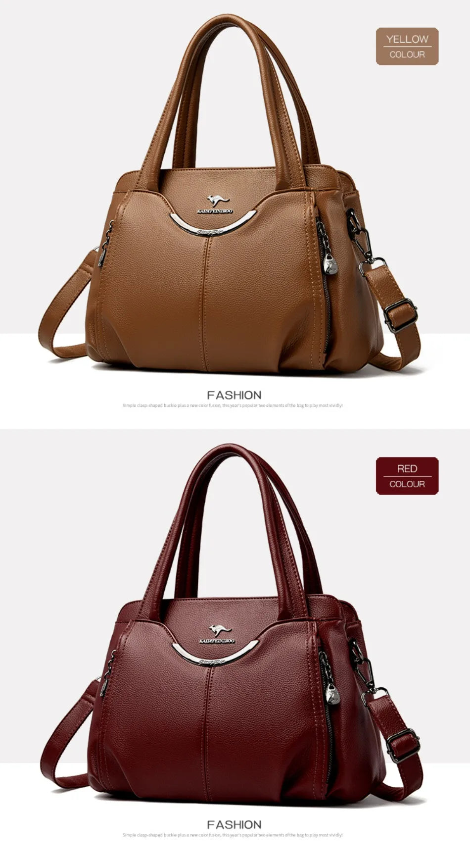 Luxury Soft Leather Handbag - Designer Crossbody Tote Bag 2024