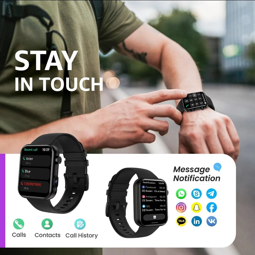 2025 Smart Watch Camera - Health Monitor Fitness Waterproof Bluetooth
