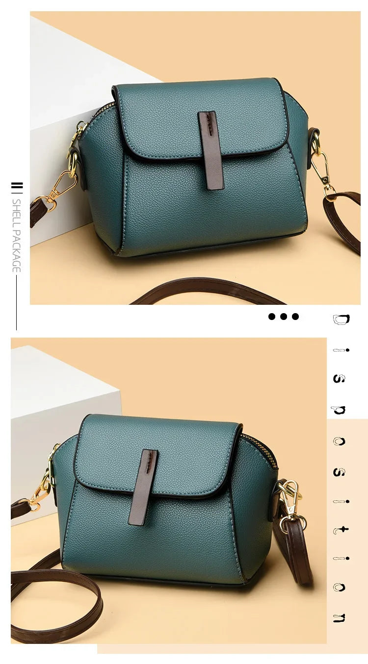 Luxury Designer Solid Color Women's Small Handbag Fashion Shoulder Messenger Bag Ladies Pu Leather Shell Crossbody Bag Bolsas
