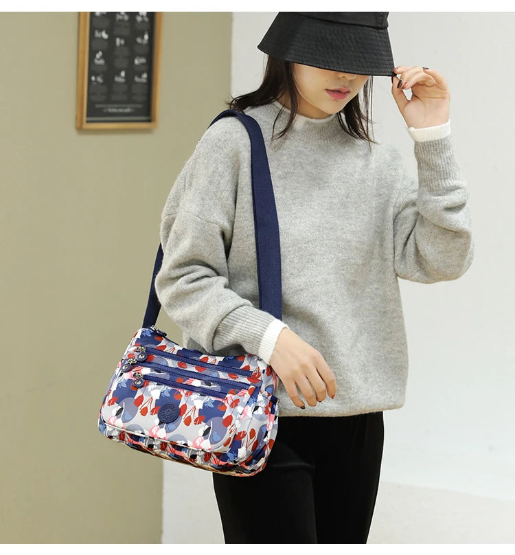 High capacity Shoulder Crossbody Bag for Women Purse Waterproof Nylon Handbag Suitable for mothers, shopping, vacation use
