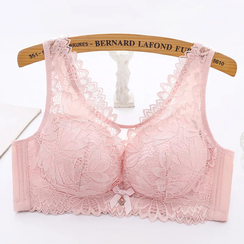 Sexy Push Up Bra - See Through Backless Floral Lace Bralette