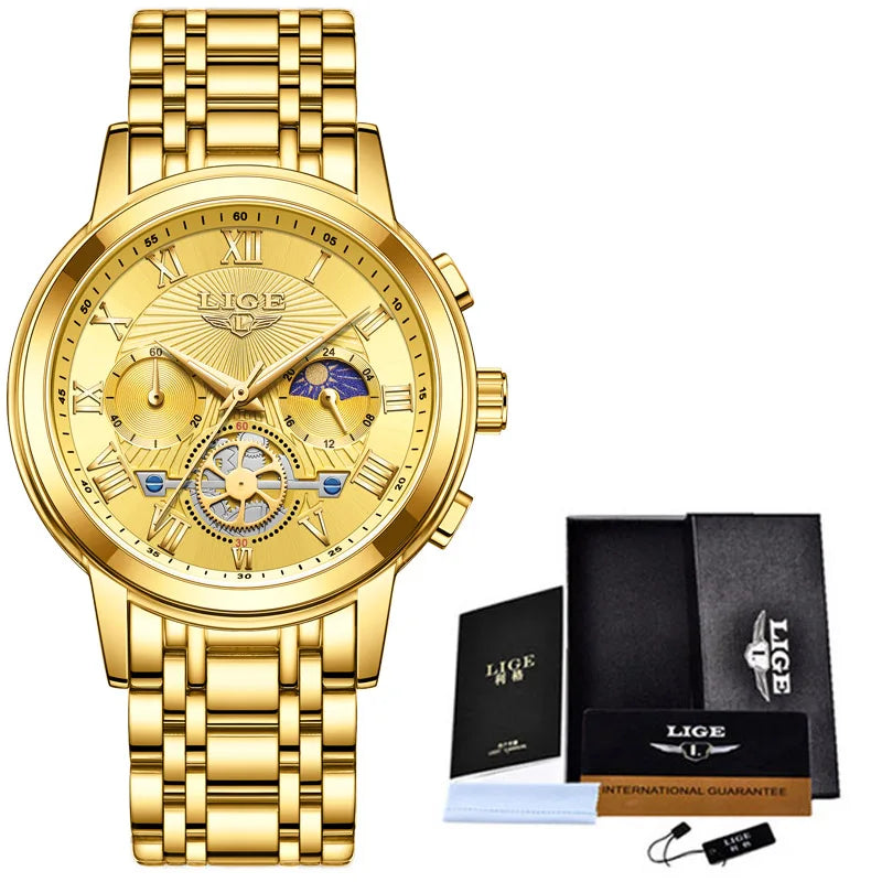 2024 LIGE Top Luxury Women Watch Creative Steel Women's Bracelet Wrist Watches Ladies Fashion Waterproof Female Relogio Feminino