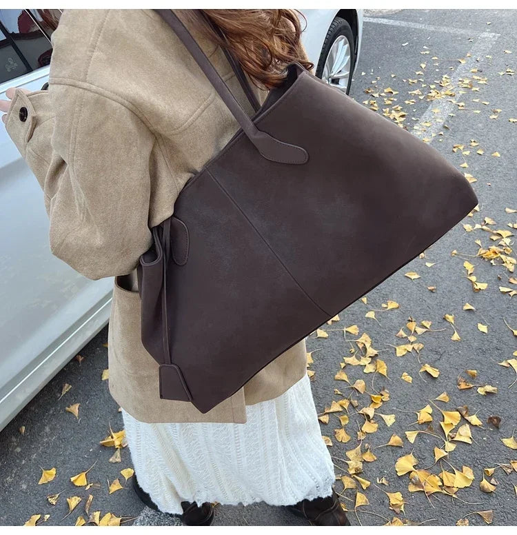 Faux Suede Solid Color High Quality Fashionable Versatile Handbag 2025 Women's Product Hot Selling  Large Capacity Shoulder Bag
