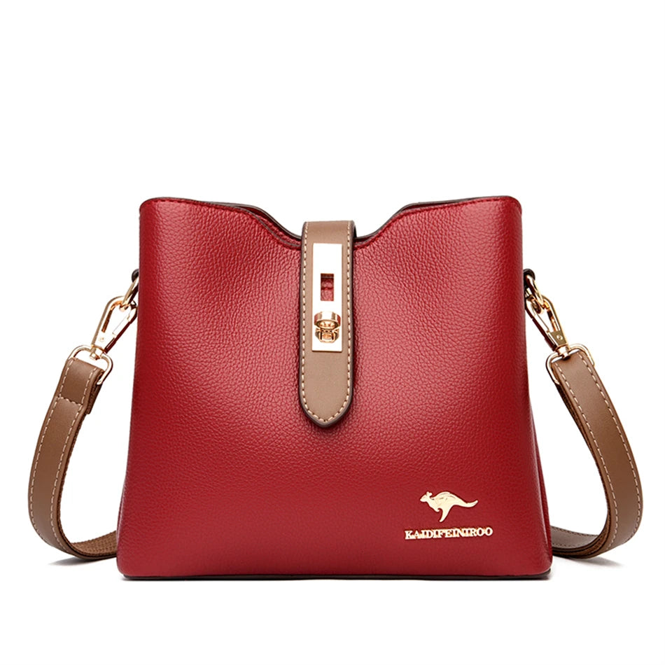3-Layer Designer Handbag - Large Capacity Crossbody Messenger Bag