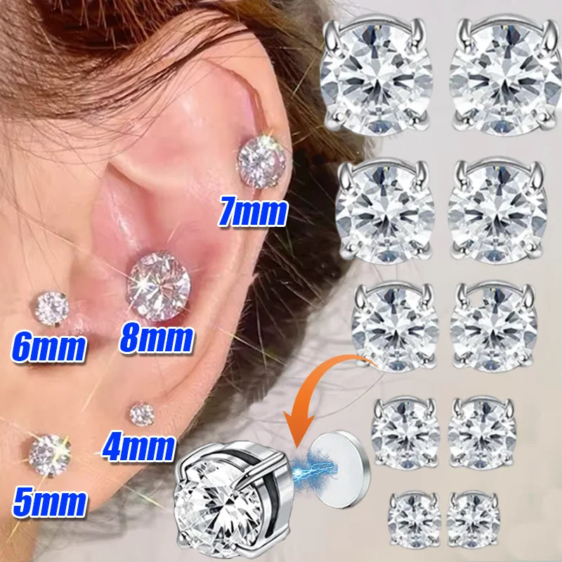 1-3pcs Magnetic Ear Clips Stud Earrings Non Piercing Strong Magnet Fake Piercing Women Men Jewelry Clip Earrings for Kids Girls